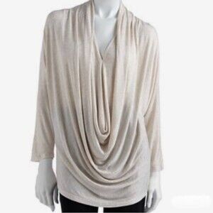 Jennifer Lopez draped beige blouse size xs